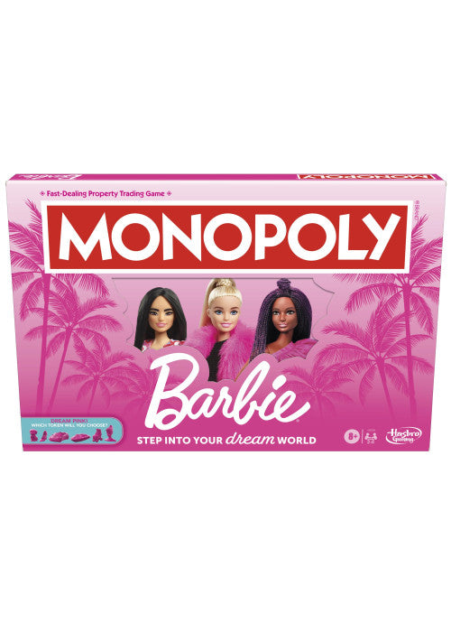 Monopoly: Barbie Edition Board Game, Property-Trading Game with Barbie Tokens, Cards & Locations, 2β6 Players, Ages 8+, Quick to Learn, Perfect Game For Families That Love Classic Games
