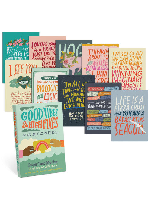 Em & Friends Good Vibes & High Fives Postcards Book, Set of 20 Postcards