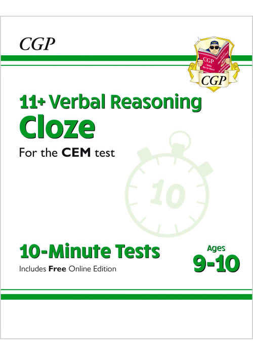 11+ CEM 10-Minute Tests: Verbal Reasoning Cloze - Ages 9-10 (with Online Edition) (CGP CEM 11+ Ages 9-10)