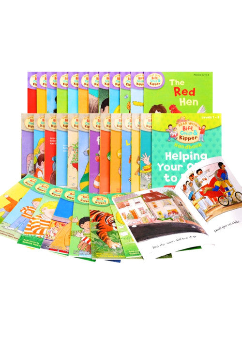 Read with Biff, Chip & Kipper Set Phonics and First Stories 33 Books Collection Level 1-3