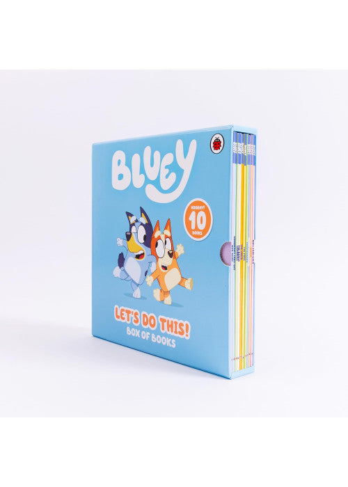 Bluey Let's Do This! Box of Books 10 Books Collection Box Set (Butterflies, Bingo, Magic Xylophone, Hammerbarn, The Pool, Creek, Beach, Grannies, Goodnight Fruit Bat & Bob Bilby)