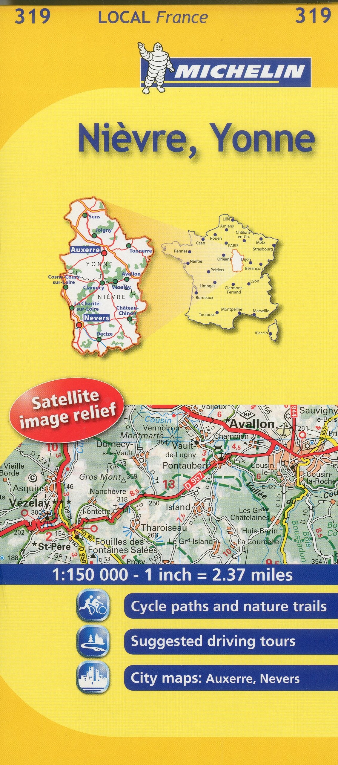 Nievre, Yonne: No. 319 (Michelin Local Maps)
