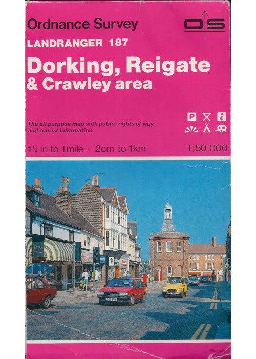 Landranger Map 187 Dorking, Reigate and Crawley Area