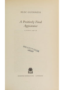 A Positively Final Appearance: A Journal 1996-98