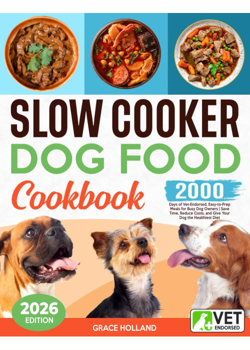 Slow Cooker Dog Food Cookbook: 2000 Days of Vet-Endorsed, Easy-to-Prep Meals for Busy Dog Owners | Save Time, Reduce Costs, and Give Your Dog the Healthiest Diet