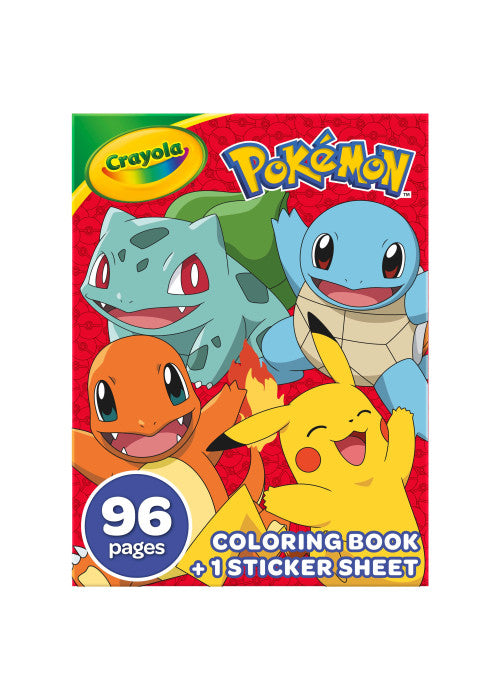 CRAYOLA Pokémon 96 Page Colouring Book | 96 Pages of Pokémon Colouring Fun with Pikachu & Friends! | Includes Bumper Sticker Sheet for Ages 3+